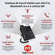 Telefone IP Fanvil V60W Wi-Fi 6 e Bluetooth 5.4 - 4 Linhas SIP - miniatura 4